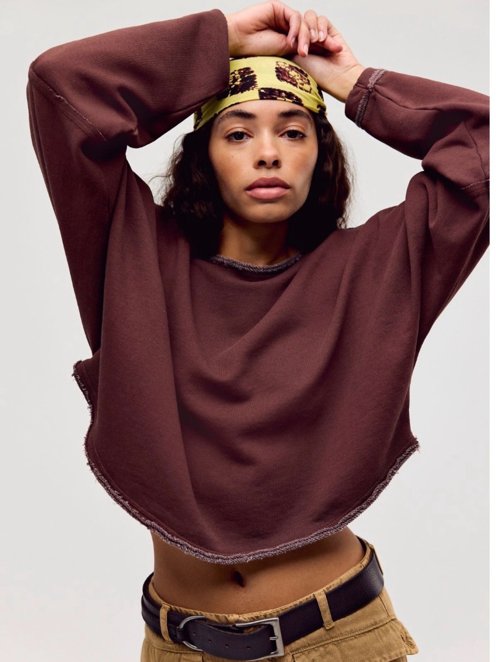 Free People We The Free To The East Pullover. NWT. Shaved chocolate